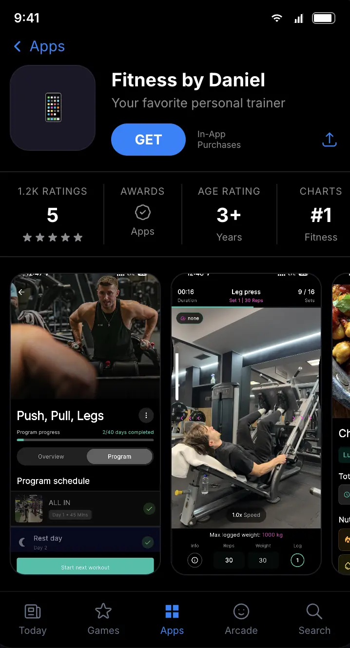 Example App Store listing for a branded fitness app named Your App