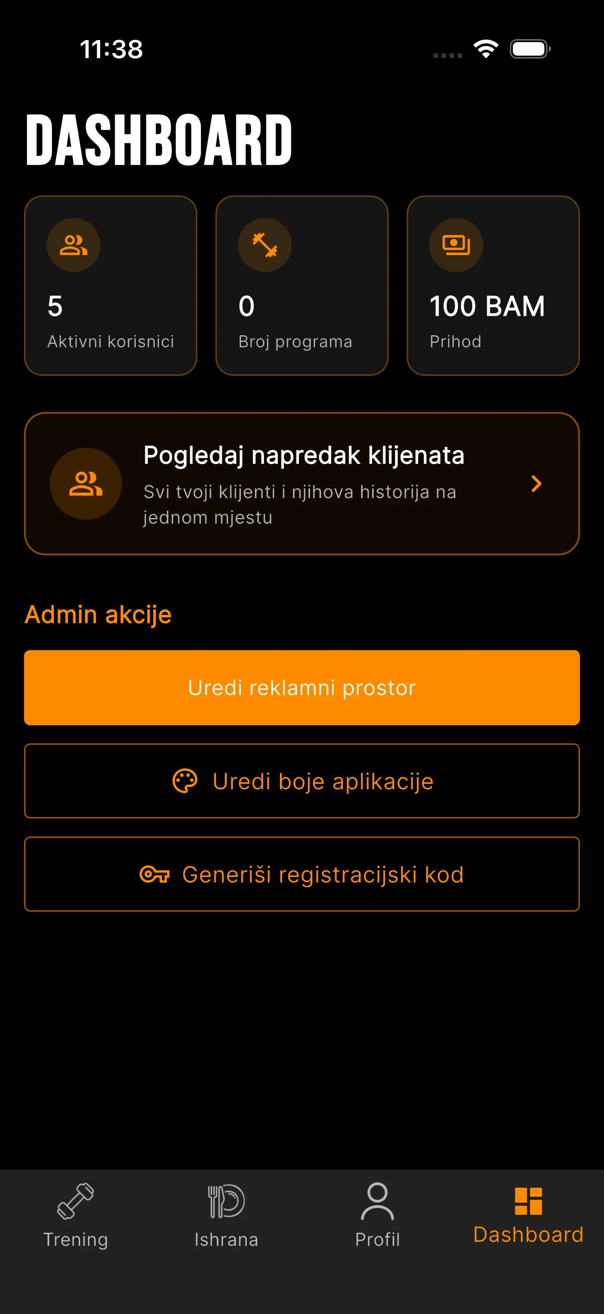 CoachSuit ekran sa analitikom